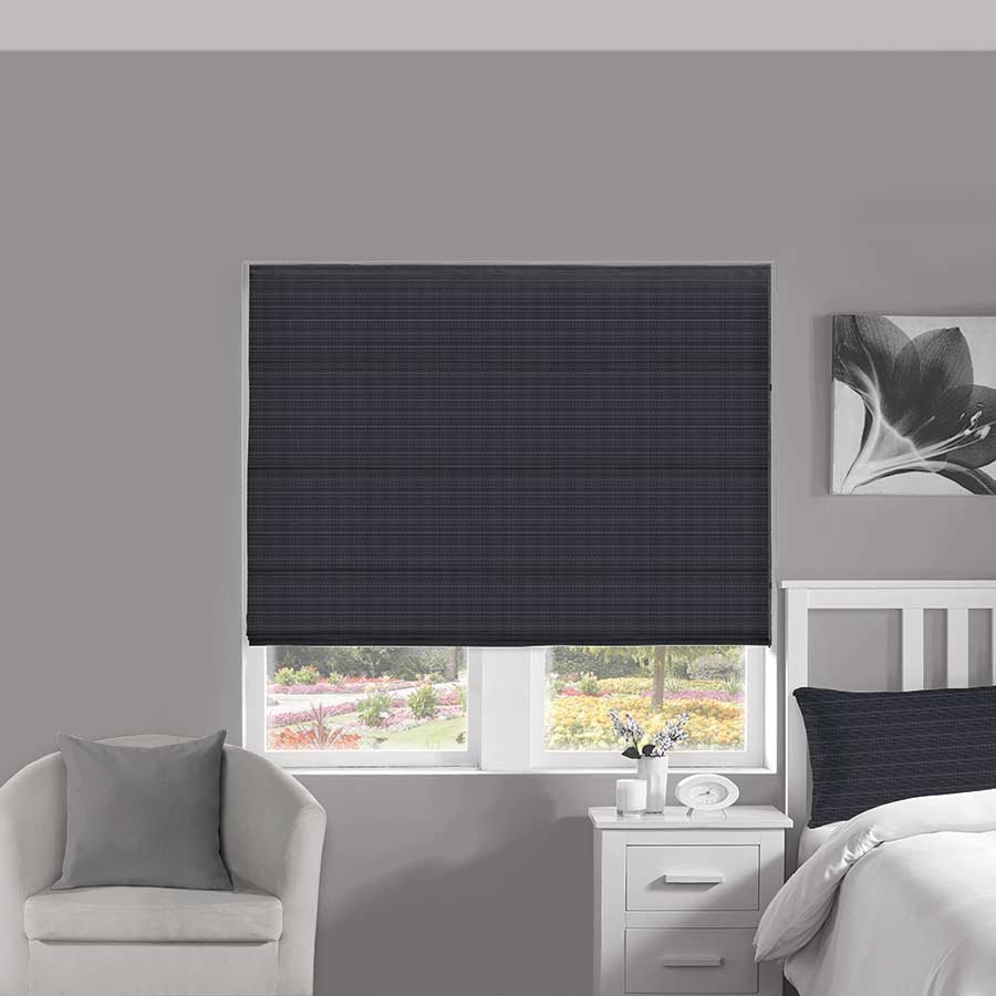 Plains Ebony Roman Blind | Black Blinds Dubai