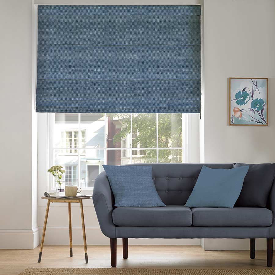 Plains Denim Roman Blind | Blue Blinds Dubai
