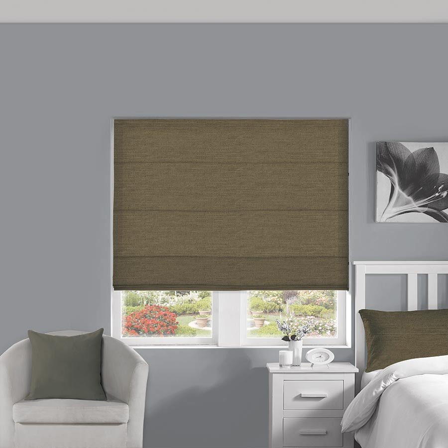 Taffeta Tawny Roman Blind | Brown Blinds Dubai