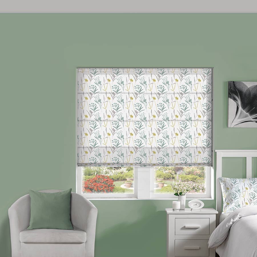 Meadow Fern Roman Blind | Green Blinds Dubai
