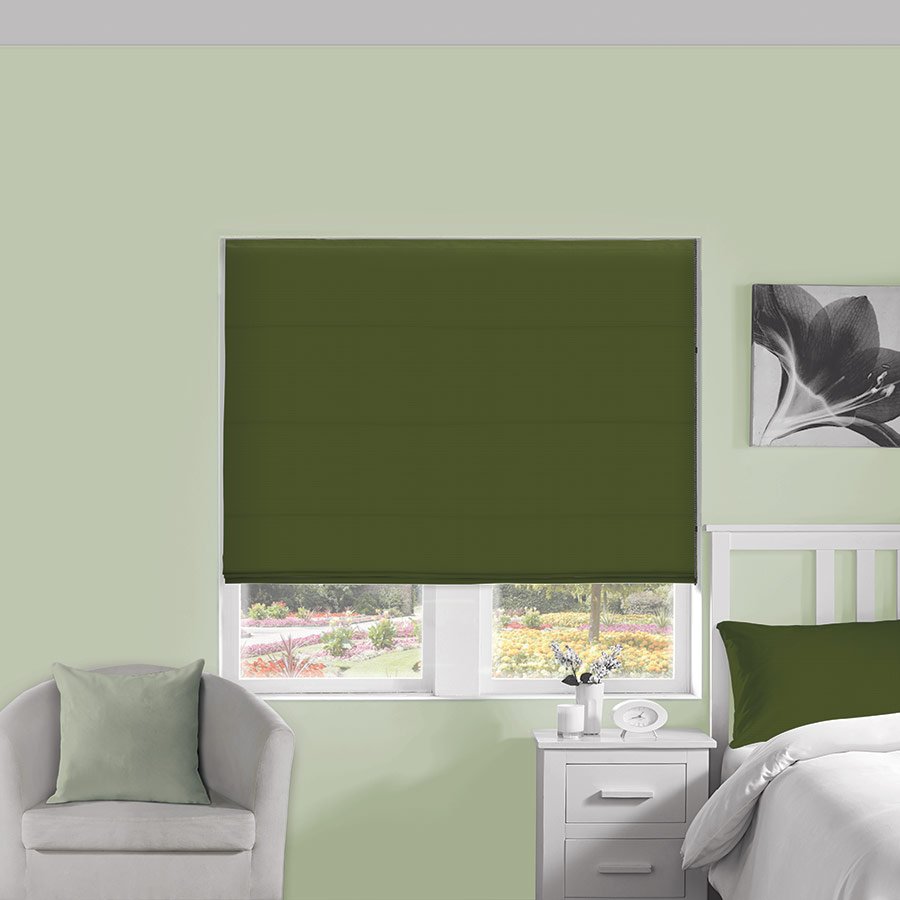Plains Moss Roman Blind | Green Blinds Dubai