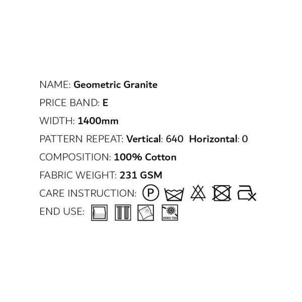 Geometric Granite Roman Blind | Grey Blinds Dubai