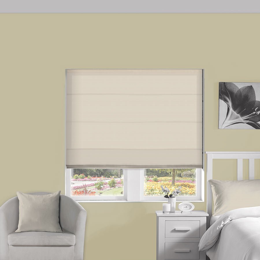 Sateen Cream Roman Blind | Natural Blinds Dubai