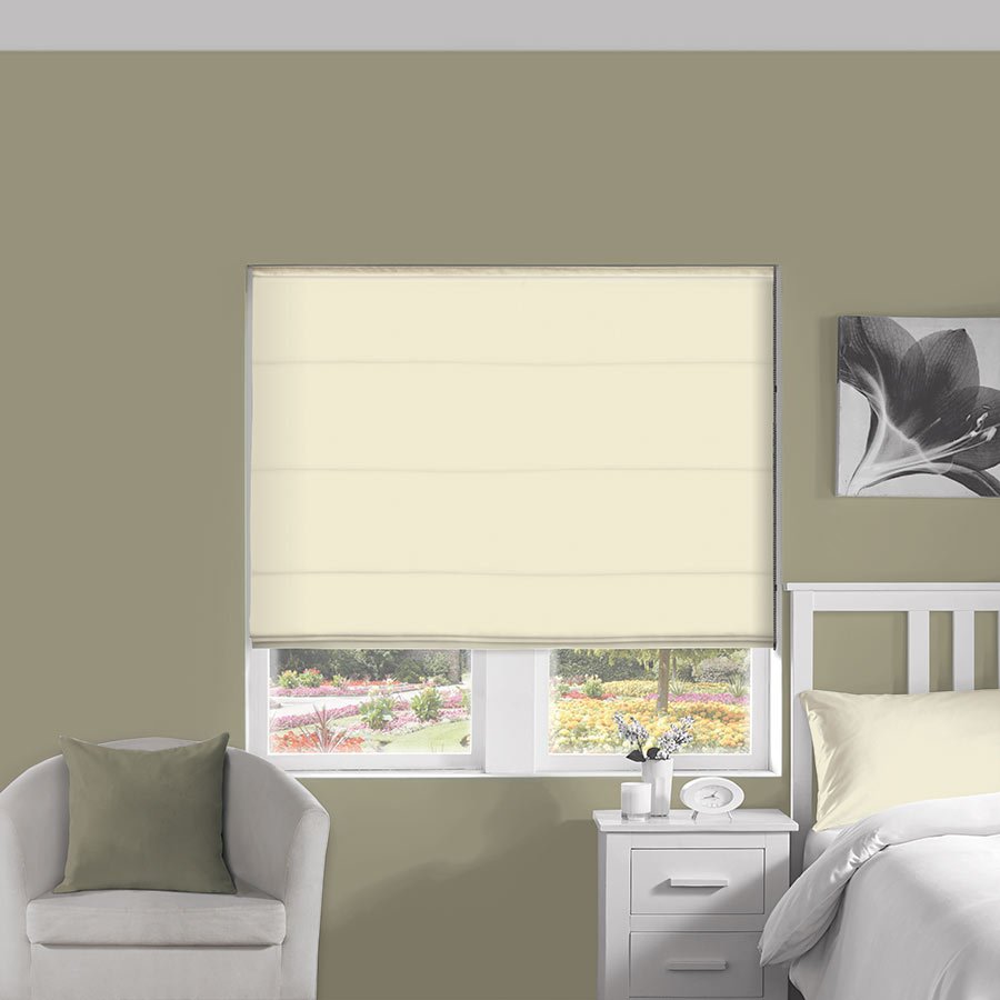 Silky Ivory Roman Blind | Natural Blinds Dubai