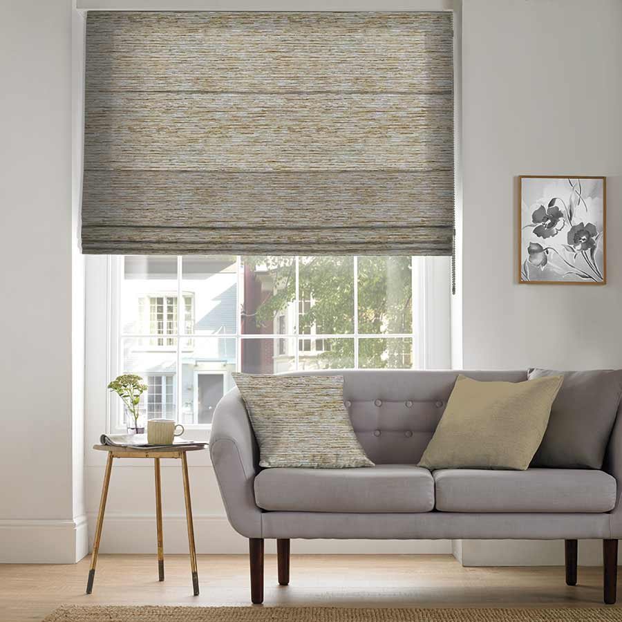 Calico Biscotti Roman Blind | Natural Blinds Dubai