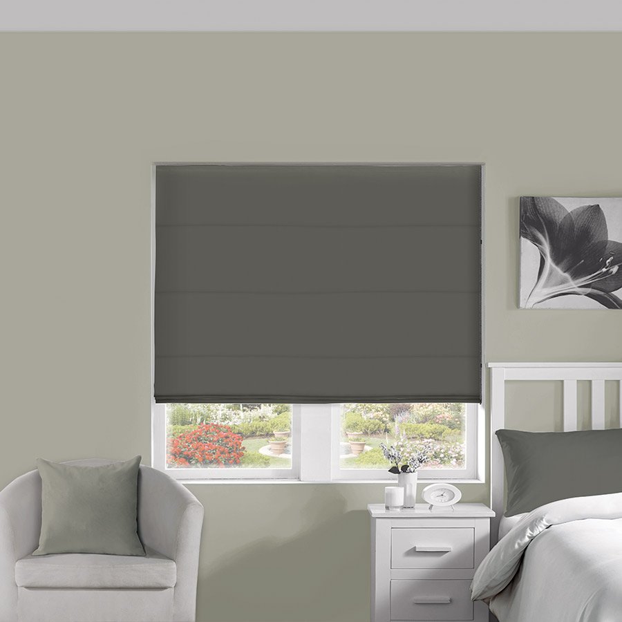 Raffia Sealion Velvet Roman Blind | Natural Blinds Dubai