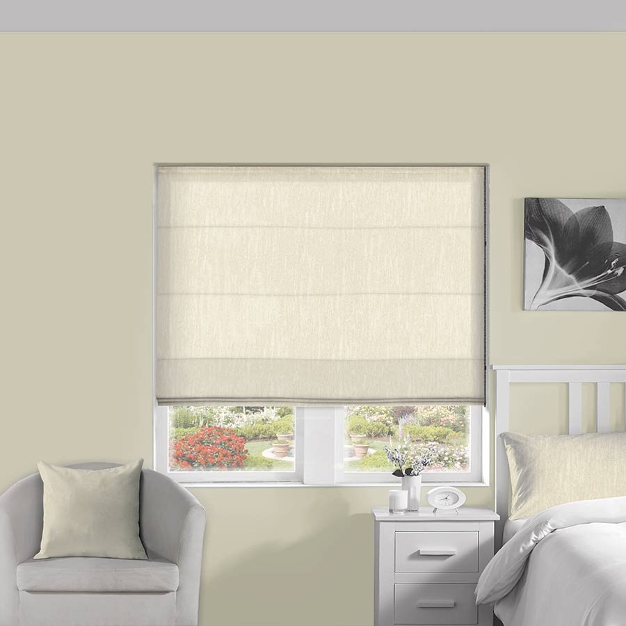 Waterfall Linen Roman Blind | Natural Blinds Dubai