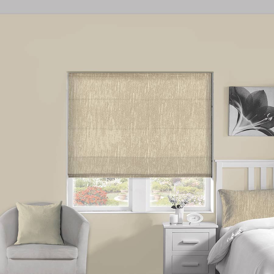 Waterfall Oat Roman Blind | Natural Blinds Dubai