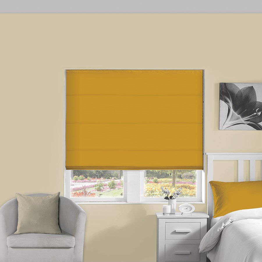 Plains Mustard Roman Blind | Orange & Yellow Blinds Dubai