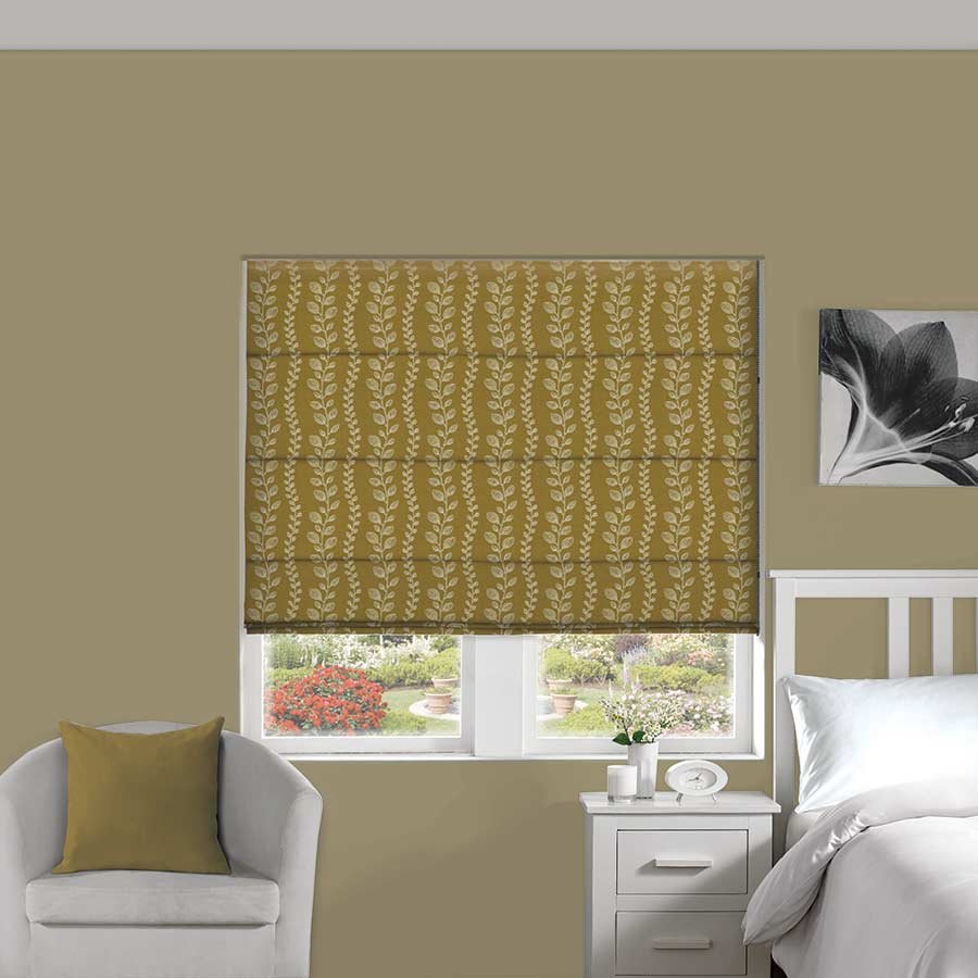 Tendril Merigold Roman Blind | Orange & Yellow Blinds Dubai