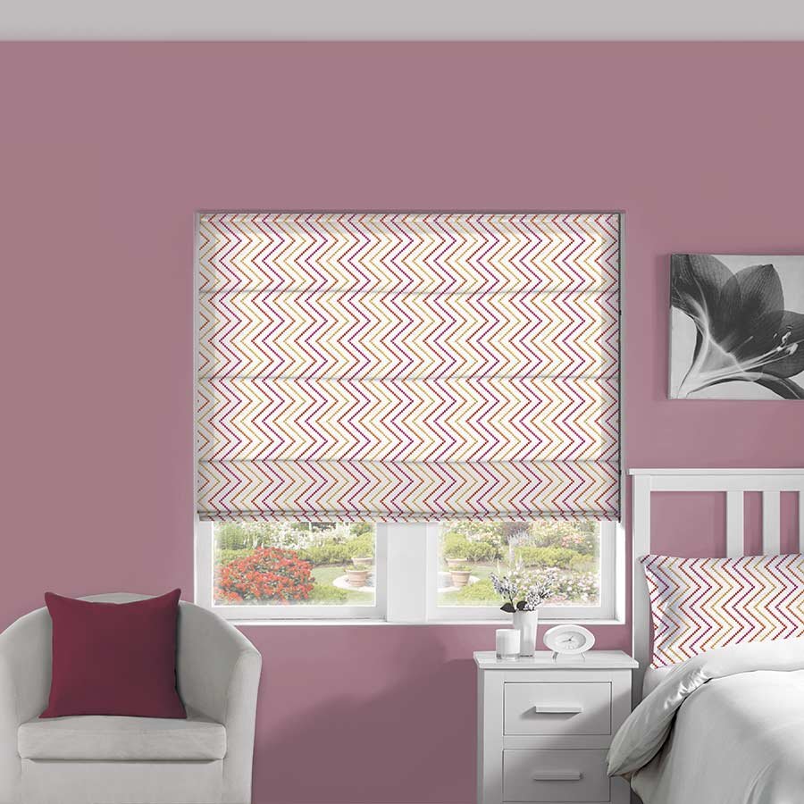 Zigzag Tangerine Roman Blind | Orange & Yellow Blinds Dubai