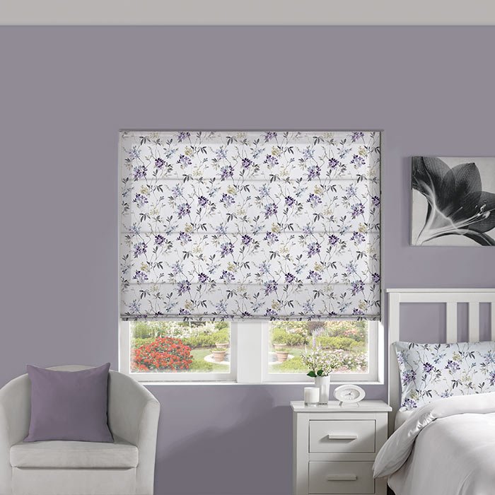 Blossom Lilac Roman Blind | Purple Blinds Dubai