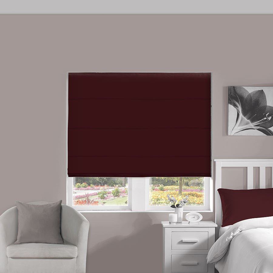 Silky Wine Roman Blind | Purple Blinds Dubai