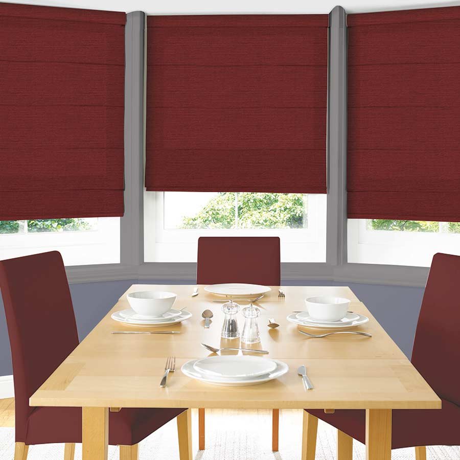 Taffeta Cherry Roman Blind | Red Blinds Dubai