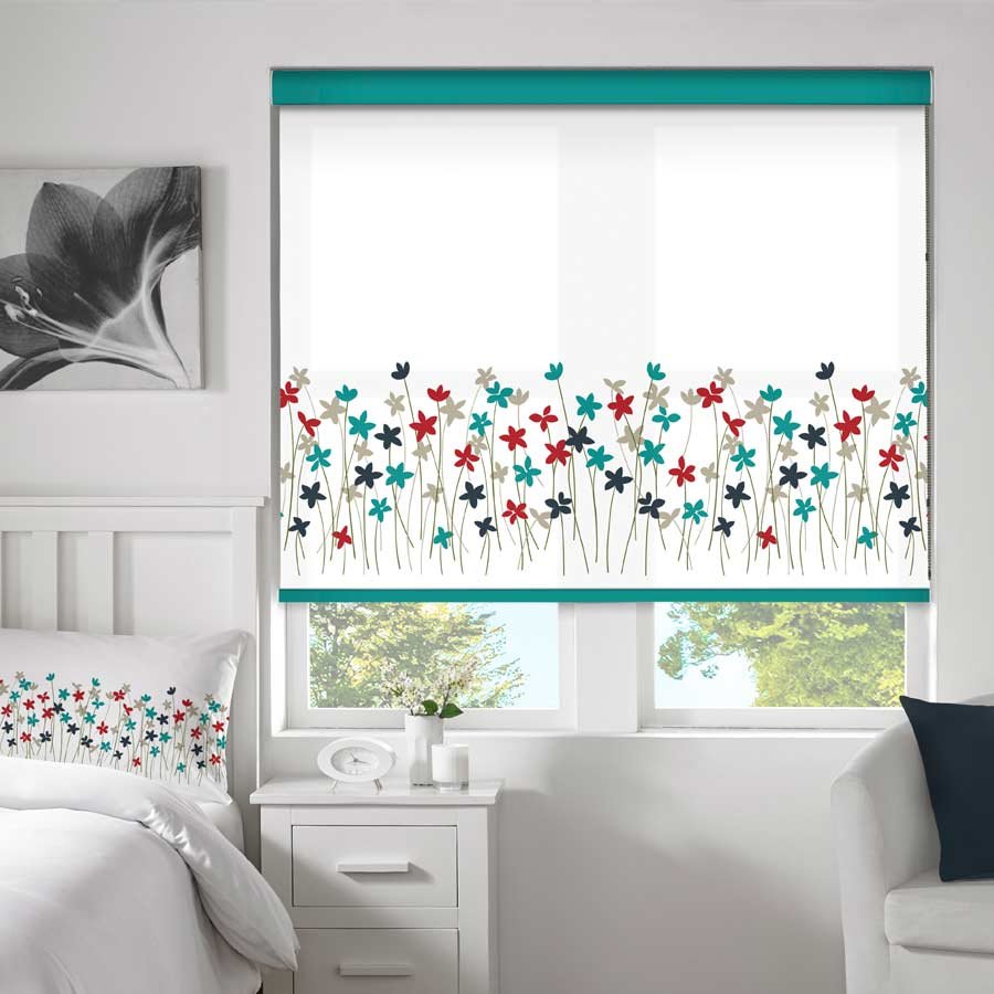 Borderflower Blush Roller Blind | Translucent Blinds Dubai