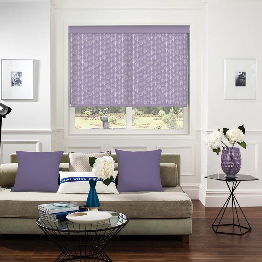 Sea Leaves Lilac Roller Blind | Translucent Blinds Dubai