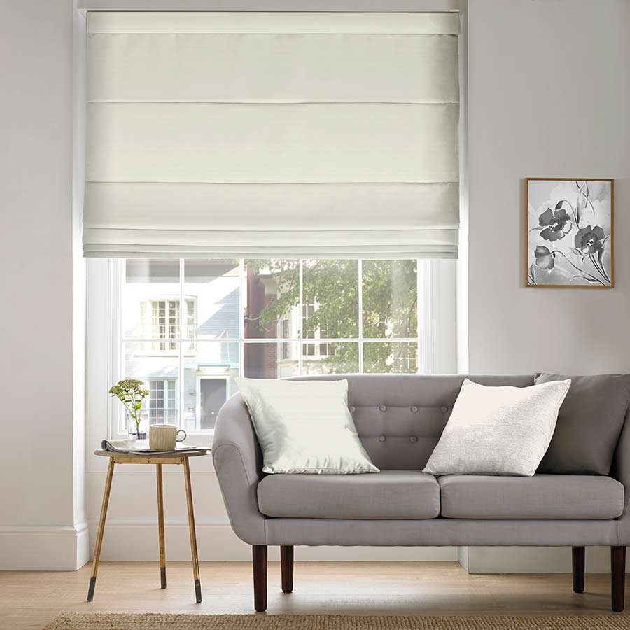 Sateen White Roman Blind | White Blinds Dubai