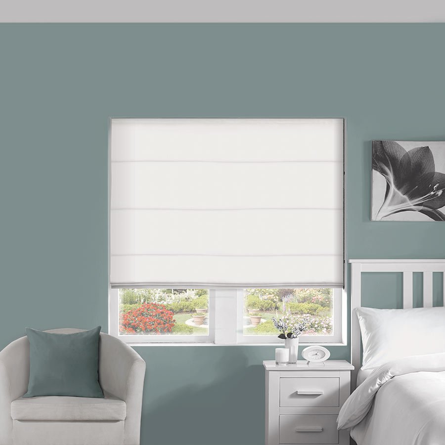 Silky Bright White Roman Blind | White Blinds Dubai