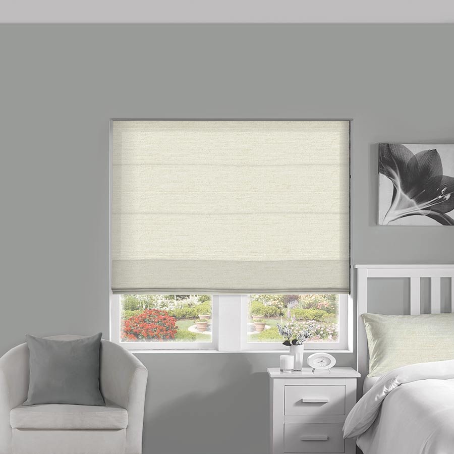 Taffeta Snow Roman Blind | White Blinds Dubai